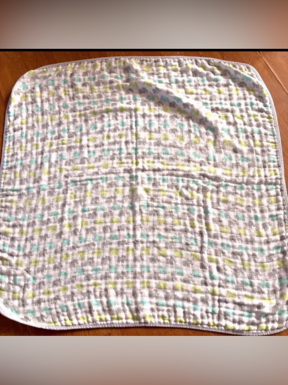 aden + anais White Muslin Blanket with Mint & Yellow Dots